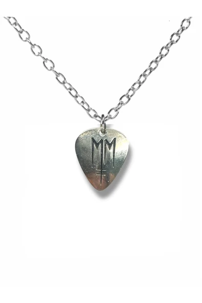 Marilyn Manson Rock Grubu Pena Şeklinde Çift Taraflı Rock İşaretli Metal Unisex Kolye ürün görseli 1