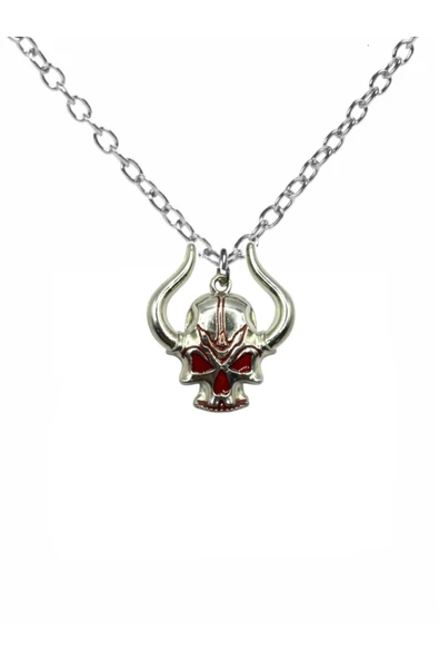 Kırmızı Gözlü Viking Kafatası Unisex Kolye – Güç ve Cesaretin Sembolü ürün görseli 1