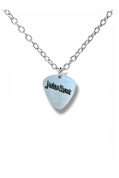 Judas Priest Heavy Metal Grubu Pena Şeklinde Çift Taraflı Rock İşaretli Unisex Metal Kolye ürün görseli 1
