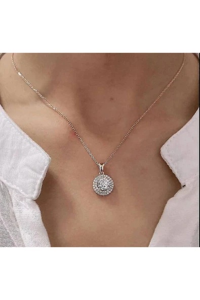 Baget Kesim Zirkon Taşlı Kadın Kolye – Işıltılı ve Şık Tasarım, 55 cm Paslanmaz Çelik ürün görseli 1