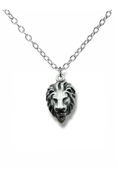 Majestic Lion – Aslan Başı Figürlü Unisex Kolye (60 cm Zincirli) ürün görseli 1