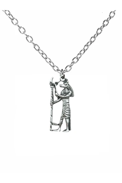 Anubis Figürlü Unisex Kolye – 60 cm Zincirli, Mısır Mitolojisi Tasarımı ürün görseli 1