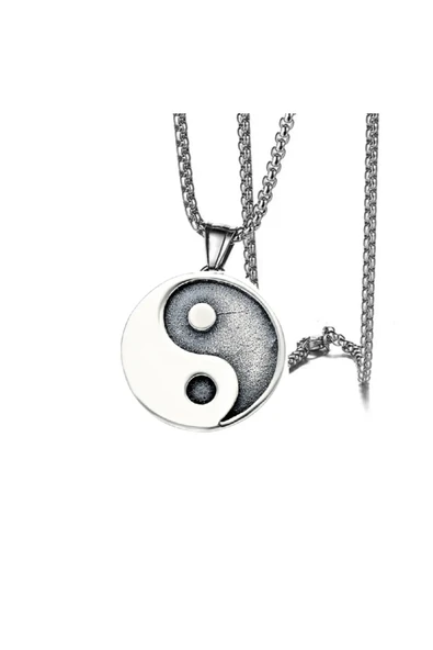 Yin Yang Paslanmaz Çelik Kolye - Resim 2