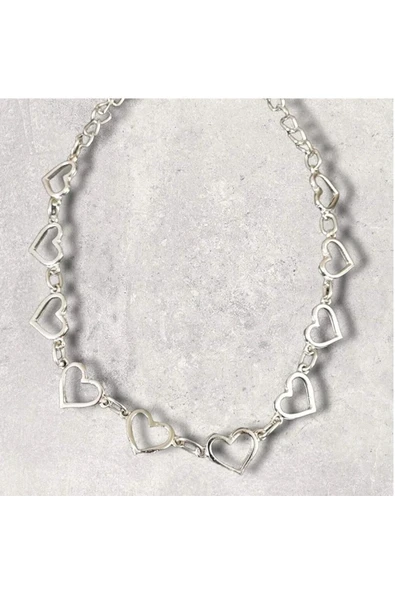 Chain Heart Kalp Sevgili Hediye Kolye ürün görseli 1