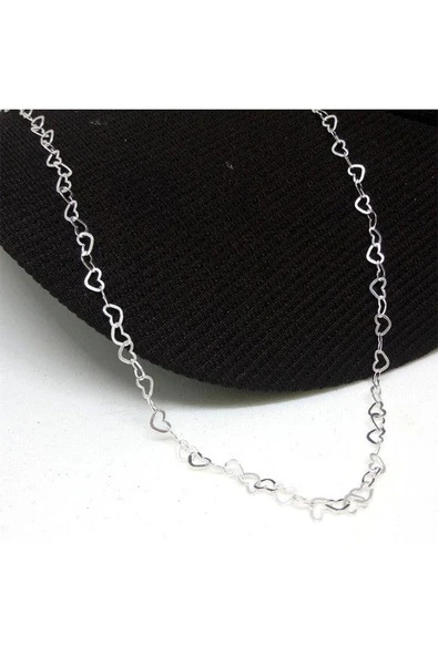 Chain Heart Kalp Sevgili Hediye Kolye - Resim 3