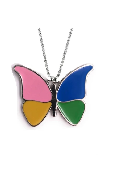 Kelebek Butterfly Paslanmaz Çelik Kolye ürün görseli 1