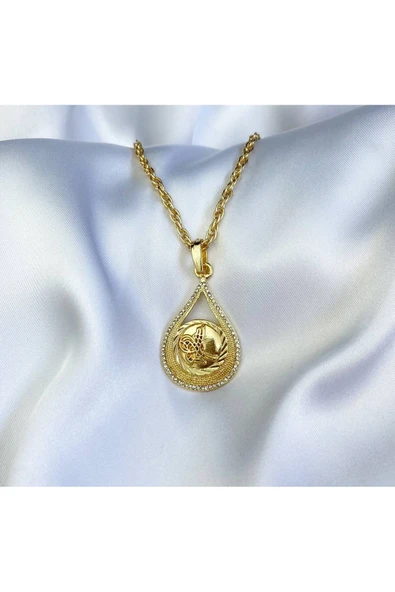 Damla Gold Tuğra Gelin Kolye ürün görseli 1