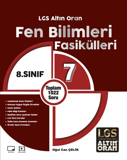 Altın Oran 8.Sınıf Fen Bilimleri Fasikülleri (7 Fasikül) ürün görseli 1