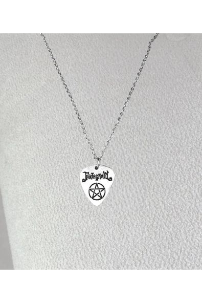 Pentagram Rock Müzik Grubu Pena Kolye - Gümüş Kaplama ve Kaliteli Tasarım ürün görseli 1
