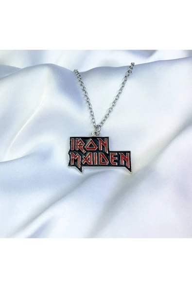 İron Maiden Krımızı Metal Kolye ürün görseli 1