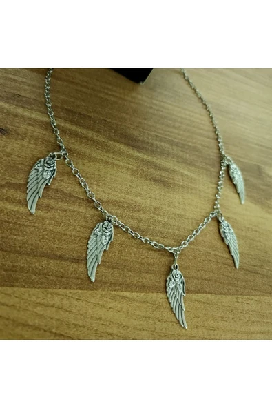 5'li Melek Kanadı Motifli Kolye ürün görseli 1