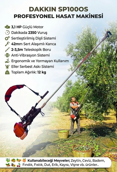 Dakkın SP1000S Zeytin, Ceviz, Badem, Fındık Hasat Makinesi ürün görseli 1