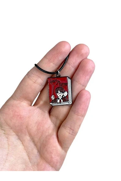 Harry Potter Kitap Şeklinde Mineli Kolye - Renkli ve Eğlenceli Tasarım ürün görseli 1