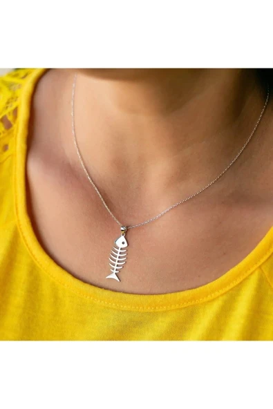 Balık Kılçığı Model Kolye Kolye ürün görseli 1