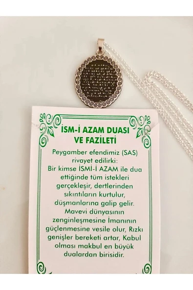 Ism-i Azam Duasi ve Fazileti Kolye ürün görseli 1