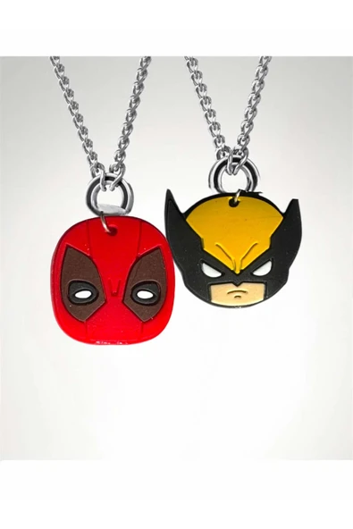 Deadpool & Wolverine Best Friends  Çift Arkadaş Kolyesi ürün görseli 1