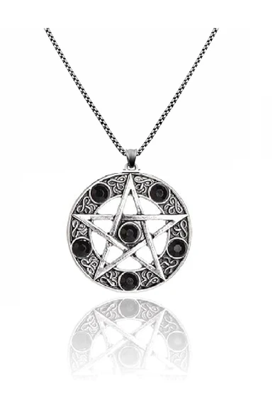 Paslanmaz Çelik Pentagram Viking Gotik Kolye ürün görseli 1