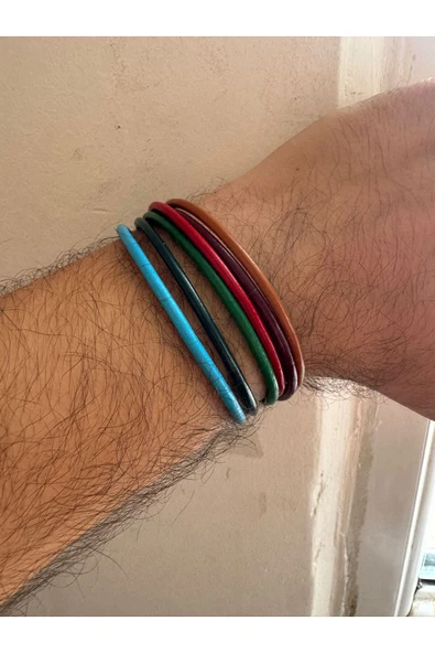 Renkli Hakiki Deri Unisex Bileklik | Mıknatıslı Metal Tokalı Modern ve Enerjik Tasarım ürün görseli 1