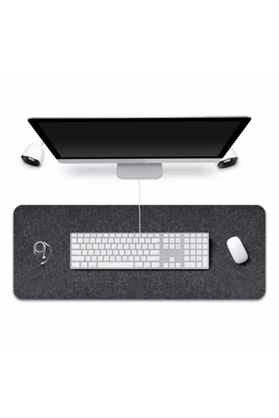 Masa Üstü Düzenleyici Şık Görünümlü Mouse Pad Antrasit 30x80 cm ürün görseli 1