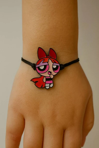 Powerpuff Girls Blossom Figürlü Ayarlanabilir Unisex Bileklik – Sevimli Tasarım ürün görseli 1