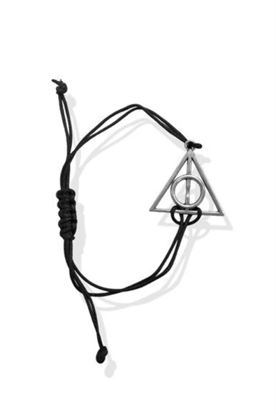 Harry Potter Ölüm Yadıgarları Üçgen Ayarlanabilir Siyah İpli Bileklik ürün görseli 1
