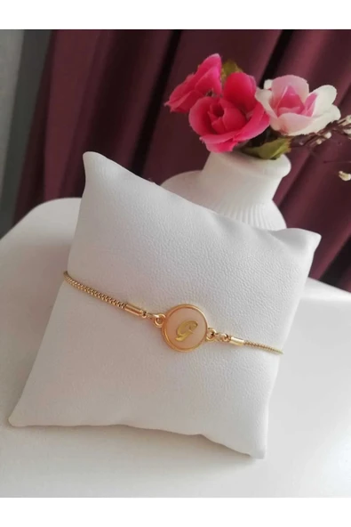 Altın Sedef Ayarlanabilir Kadın Gold Asansörlü G Harf Bileklik ürün görseli 1