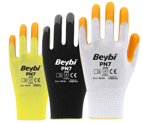 Beybi PN7 Polyester Örme NO:10 Nitril Eldiven ürün görseli 1