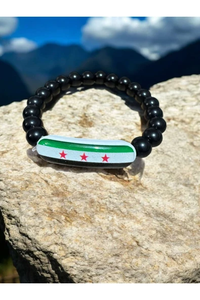 Suriye Sembolü Boncuklu Suriye Bayrağı Bileklik ürün görseli 1