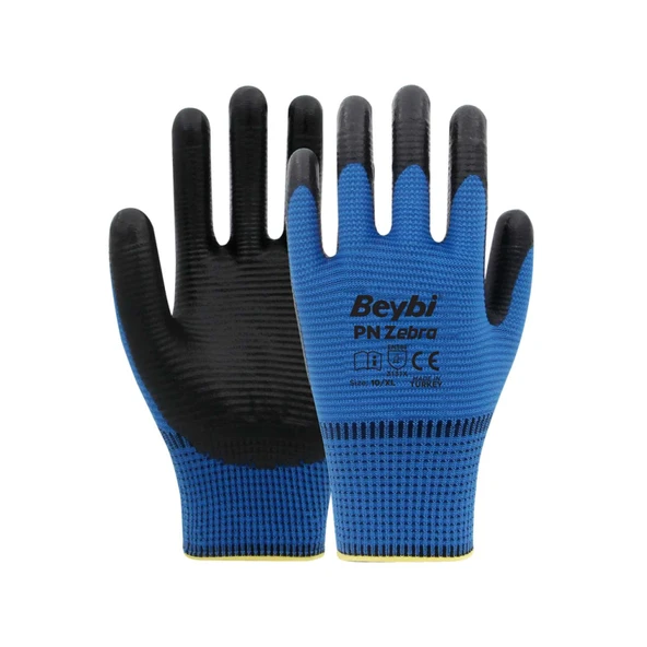 Beybi Zebra Kırmızı Nitril İş Eldiveni no 9 ürün görseli 1