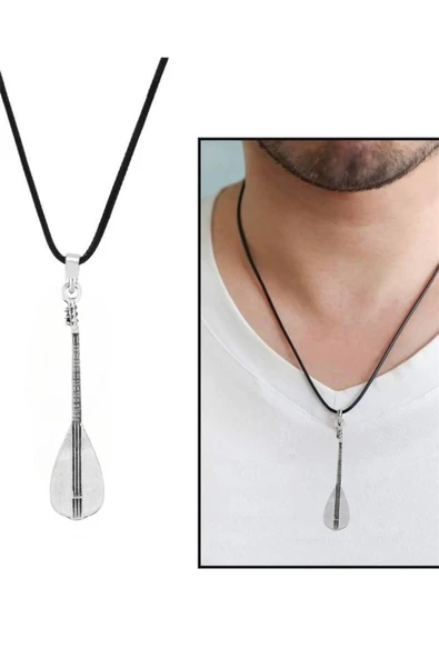 Bağlama Saz Kadın - Erkek 925 Ayar Gümüş Kaplama Kolye ürün görseli 1