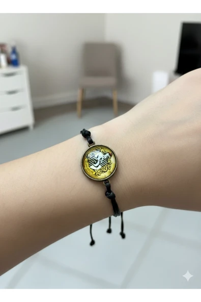 Harry Potter Hogwarts Hufflepuff Ayarlanabilir İpli Bileklik – Unisex Siyah Sarı Renk Tasarım ürün görseli 1