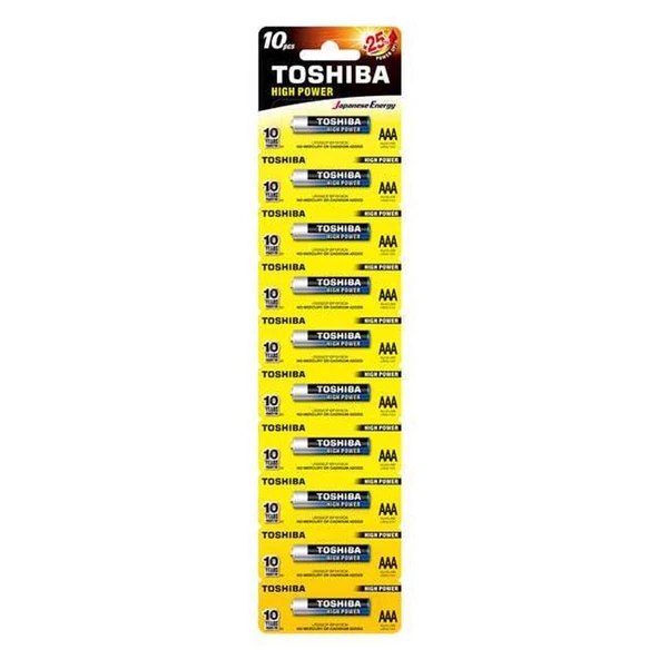 Toshiba LR03 10'lu Kartela İnce Pil ürün görseli 1