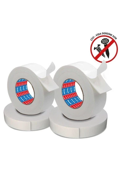 Çift Taraflı Mukavvemetli Köpük Bant 18mm Genişlik 2metre Uzunluktur 5adet Fiyatdır Her Yüzeye Uygun ürün görseli 1