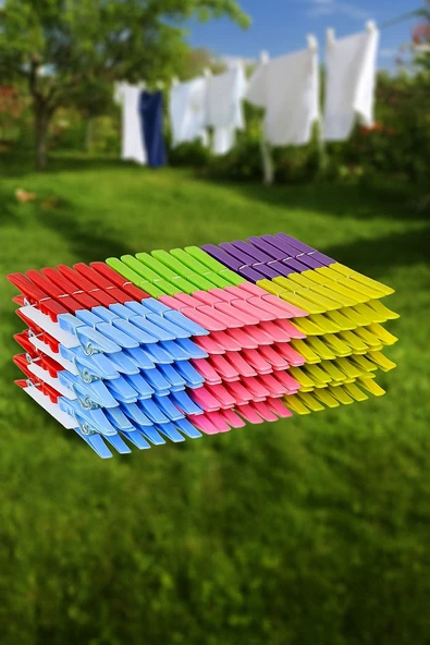 Plastik Çamaşır Mandalı 24'lü (3 paket 72 Adet) ürün görseli 1