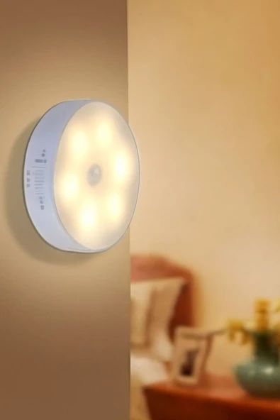 sgeteknoloji Hareket Sensörlü 16 LED 2 RENK 5 MODLU BEYAZ VE GÜN IŞIĞI Hareket Sensörlü type-c şarjlı Led Lamba Koridor Dolap İçi. ürün görseli 1