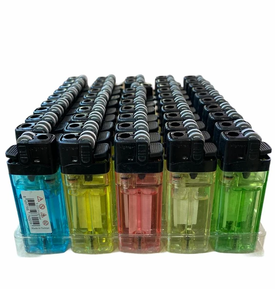 Çakmak İ-lighter King Taşlı Y-333 Baskısız Şeffaf 50 Adet ürün görseli 1