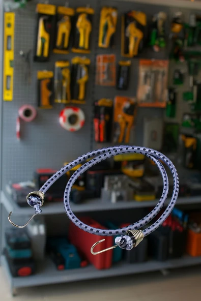 20 mm x 90 cm Geniş Kancalı Oto Araç Araba Bagaj Lastiği Bisiklet Sabitleme Yük Taşıma Lastik ürün görseli 1