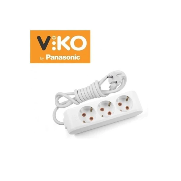 Viko Multi-let 3'lü Topraklı 5 Metre Kablolu Çocuk Korumalı Priz ürün görseli 1