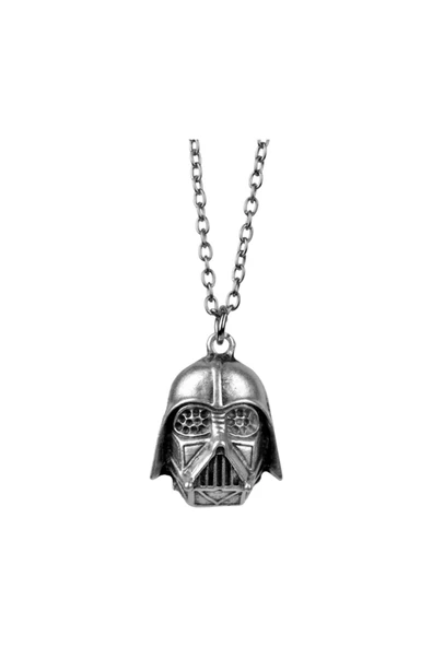 Star Wars Darth Vader Eskitme Antik Gümüş Kaplama Erkek Kadın Kolye ürün görseli 1