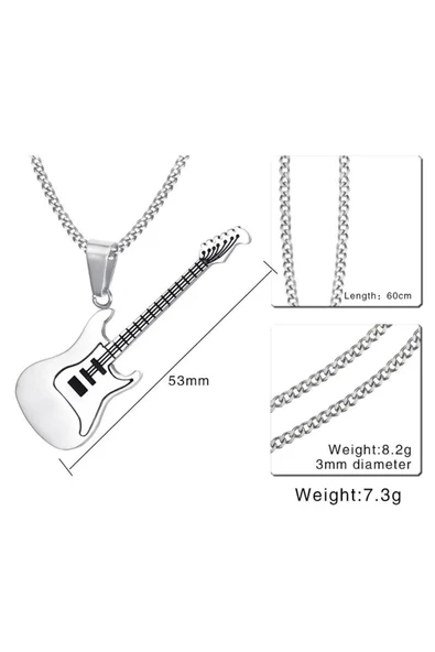 Gitar Kolye Paslanmaz Çelik - Resim 5