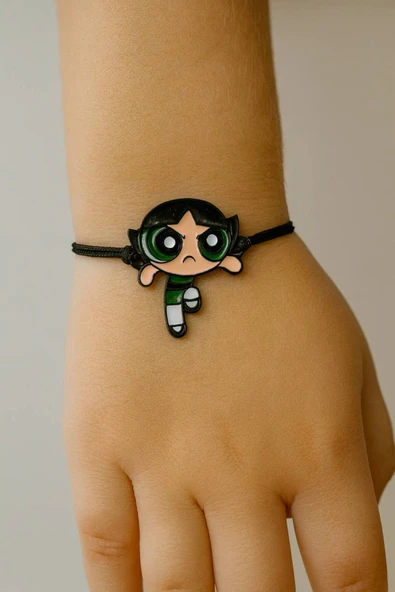 Powerpuff Girls Buttercup Figürlü Ayarlanabilir Unisex Bileklik – Eğlenceli Tasarım ürün görseli 1
