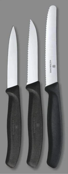 Victorinox Swiss Classic 3Lü Soyma Bıçak Seti Siyah ürün görseli 1