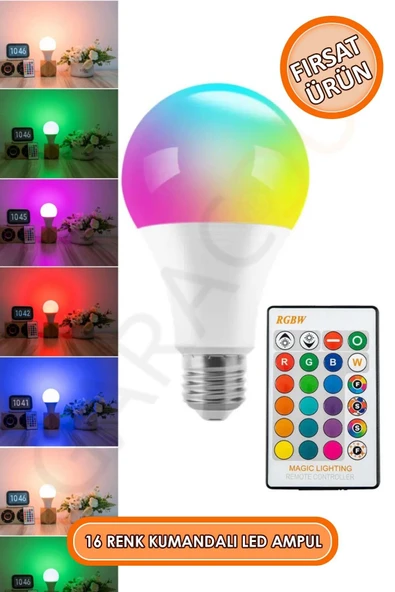 Cata Uzaktan Kumandali Renk Değiştirebilen RGB 9W E27 Duylu Led Ampul ürün görseli 1