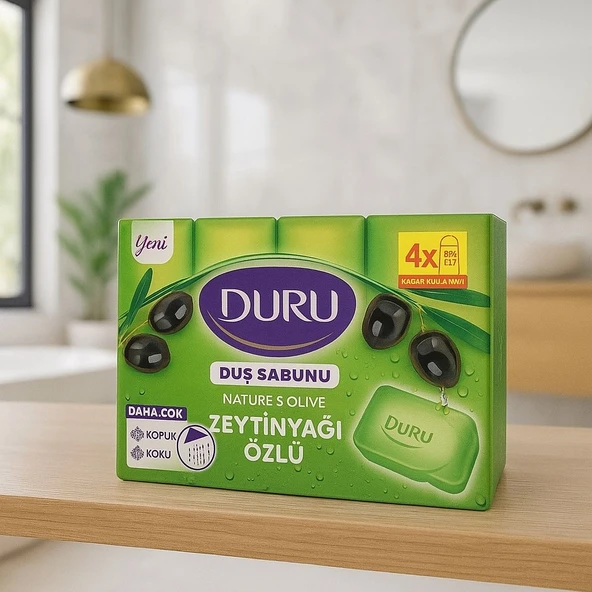 Duru Natural Olive Zeytinyağı Özlü 4x150 600 gr Duş Sabunu ürün görseli 1
