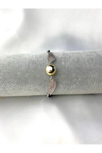 Quidditch Topu Golden Snitch Gümüş Harry Potter Bileklik Ayarlanabilir Siyah İp ürün görseli 1