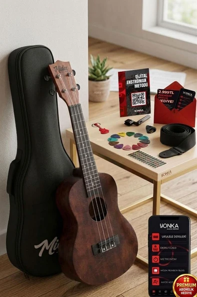 Midex SPA-235M Kaliteli Maun Concert Ukulele Seti ürün görseli 1