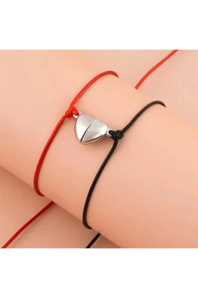 2 Adet Sevgili Arkadaşlık Best Frends Kalp Mıknatıslı Bileklik ürün görseli 1