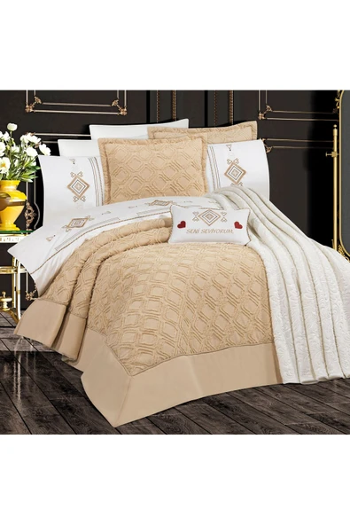 GOLDROOM AYSİMA 11 PARÇA NAKIŞLI NEVRESİM TAKIMLI ÇEYİZ SETİ ürün görseli 1