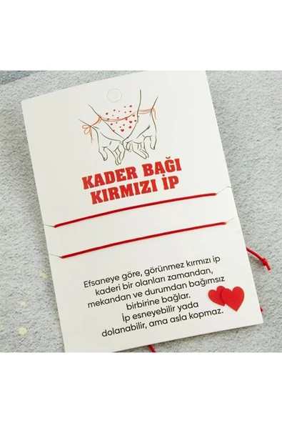 Kader Bağı Kırmızı Ip Bileklik 2 Li ürün görseli 1