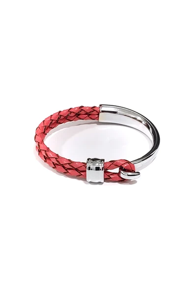 Kuğu Rose Pembe Hakiki Deri Erkek Bileklik-60 ürün görseli 1